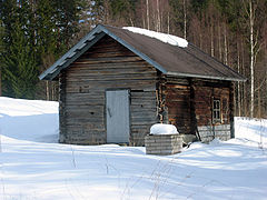 Sauna à fumée à Enonkoski (Finlande).