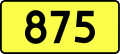 English: Sign of DW 875 with oficial font Drogowskaz and adequate dimensions.