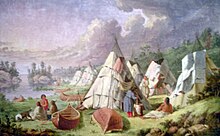 Camp ojibwé peint par Paul Kane.