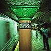 One of the columns on the platform at PATH's Newport station in 2005