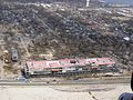 Helicopter view with Grand Casino barge swept inland