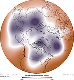 Map of a blobs spreading from the Arcitc