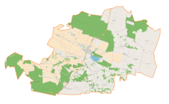 Mapa konturowa gminy Książ Wielki, blisko centrum na dole znajduje się punkt z opisem „Częstoszowice”