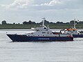 Küstenstreifenboot SYLT der WSP Schleswig-Holstein auf der Weser vor Bremerhaven