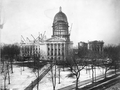 The current building under construction in 1909