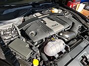 The engine of the facelift Mustang GT