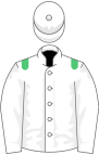 White, emerald green epaulets