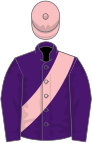 Purple, pink sash and cap