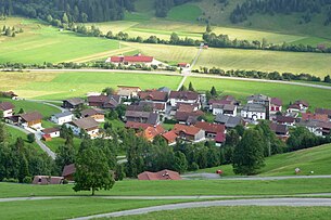 Blick von der Oberen Halde auf Zöblen