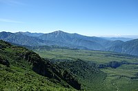 大日岳方面から見た薬師岳、弥陀ヶ原、大日平