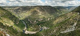 Saint-Chély-du-Tarn village, in the Tarn gorges, south of France