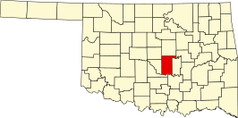 Locatie van Pottawatomie County in Oklahoma