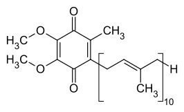 Structuurformule van ubichinon-10