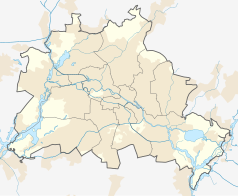 Mapa konturowa Berlina, w centrum znajduje się punkt z opisem „Federalne Ministerstwo Spraw Zagranicznych”