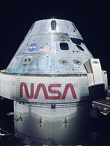 An image of NASA's Orion Spacecraft during the Artemis I mission