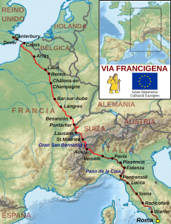 Via Francigena - Localizzazione