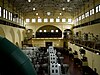 Interior of the Stave Falls power house showing four of the generators