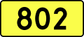 English: Sign of DW 802 with oficial font Drogowskaz and adequate dimensions.