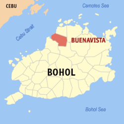 Peta Bohol dengan Buenavista dipaparkan