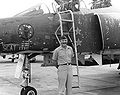 Robin Olds beside F-4C Phantom Scat XXVII (1966-1967)