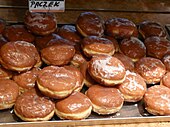 Pączki displayed for sale