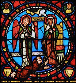 Stained glass window at Saint Denis Basilica (1130–1140), coloured with cobalt blue