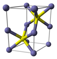 Ball-and-stick model of FeS's unit cell