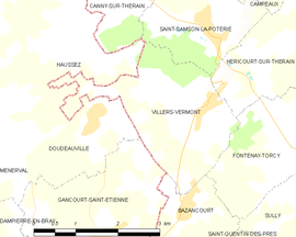 Mapa obce Villers-Vermont