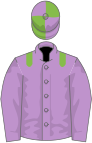 Mauve, light green epaulets, quartered cap