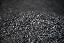 A large pile of biochar