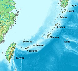 Location of the Ryukyu Islands