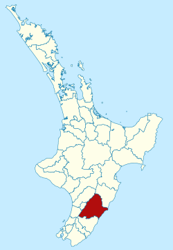 Tararua district within the North Island