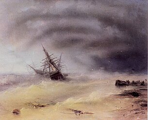 Forlis under en storm, 1872