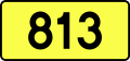 English: Sign of DW 813 with oficial font Drogowskaz and adequate dimensions.