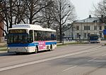 En Volvo 8500 med Volvo B10BLE CNG-chassi och en äldre Volvo B10BLE med Säffle 2000 New Look-kaross i Västerås.