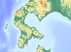 神仙沼の位置（北海道南部内）