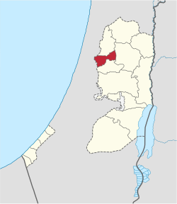 Location of Qalqilya Governorate