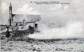 Saint-Guénolé : brûlage du goémon devant la chapelle Notre-Dame-de-la-Joie (vers 1930).