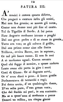 Le satire e l'epistole di Q. Orazio Flacco, 1814.