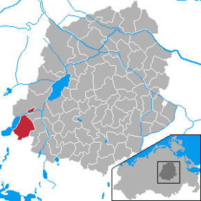 Poziția Basedow pe harta districtului Demmin