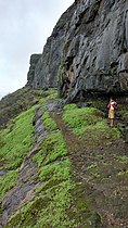 The walk way below the scarp