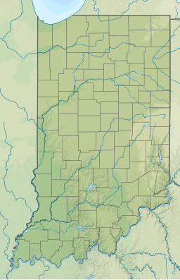 Location of Hardy Lake in Indiana, USA.