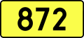 English: Sign of DW 872 with oficial font Drogowskaz and adequate dimensions.