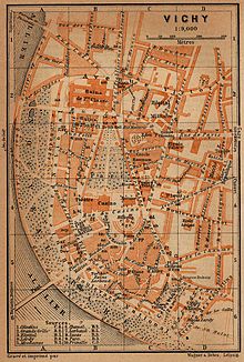 Plan de la ville de Vichy en 1914.