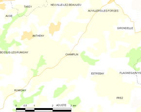 Poziția localității Champlin