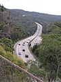 Mooney Mooney Bridge - M1 south bound (viewing NW) from the Pacific Highway overpass. The bridge can be identified by the darker shade of bitumen.