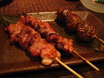 Japanese seseri (left) and tsukune (つくね) (right)