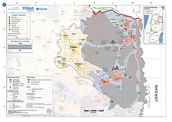 2018 United Nations map of the area, showing the Israeli occupation arrangements in the governorate