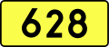 Sign of DW 628 with oficial font Drogowskaz and adequate dimensions.