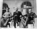 Image 43From left to right, the Soviet General Secretary Joseph Stalin, US President Franklin D. Roosevelt and British Prime Minister Winston Churchill confer in Tehran, 1943 (from History of the Soviet Union)